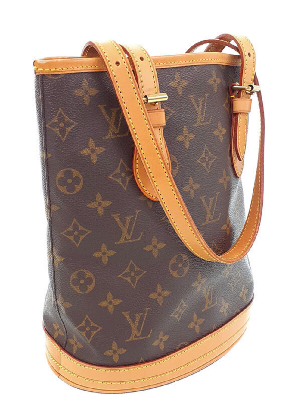 Louis Vuitton Monogram Bag Bucket Shoulder Brown